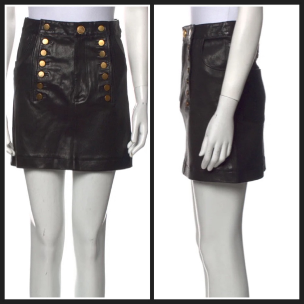 Marissa Webb Lamb-Leather Rowena Stretch Mini Skirt Size 2 RARE - Picture 6 of 7